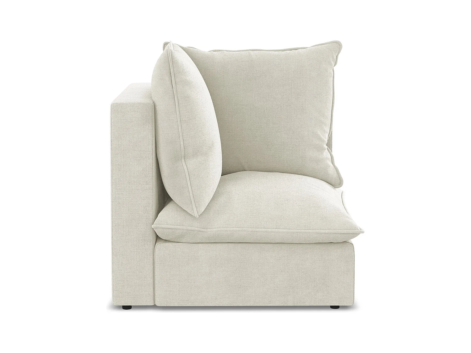 Fauteuil d'angle pour canapé modulable en tissu texturé - beige - MANAO