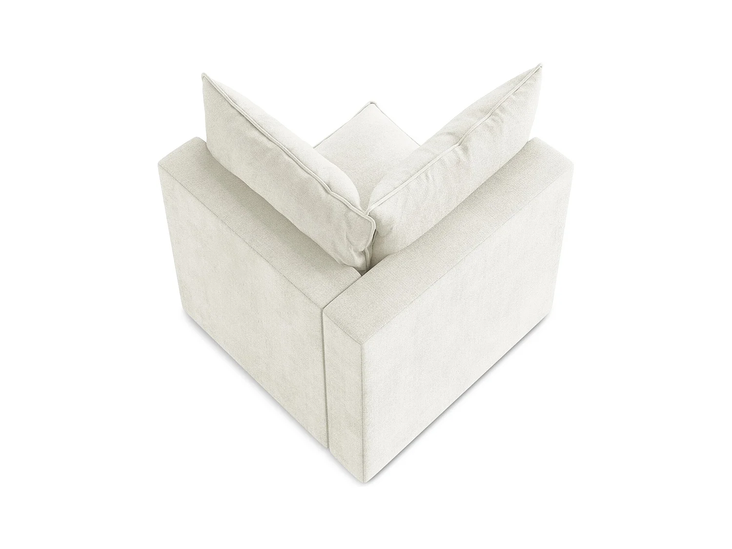 Fauteuil d'angle pour canapé modulable en tissu texturé - beige - MANAO