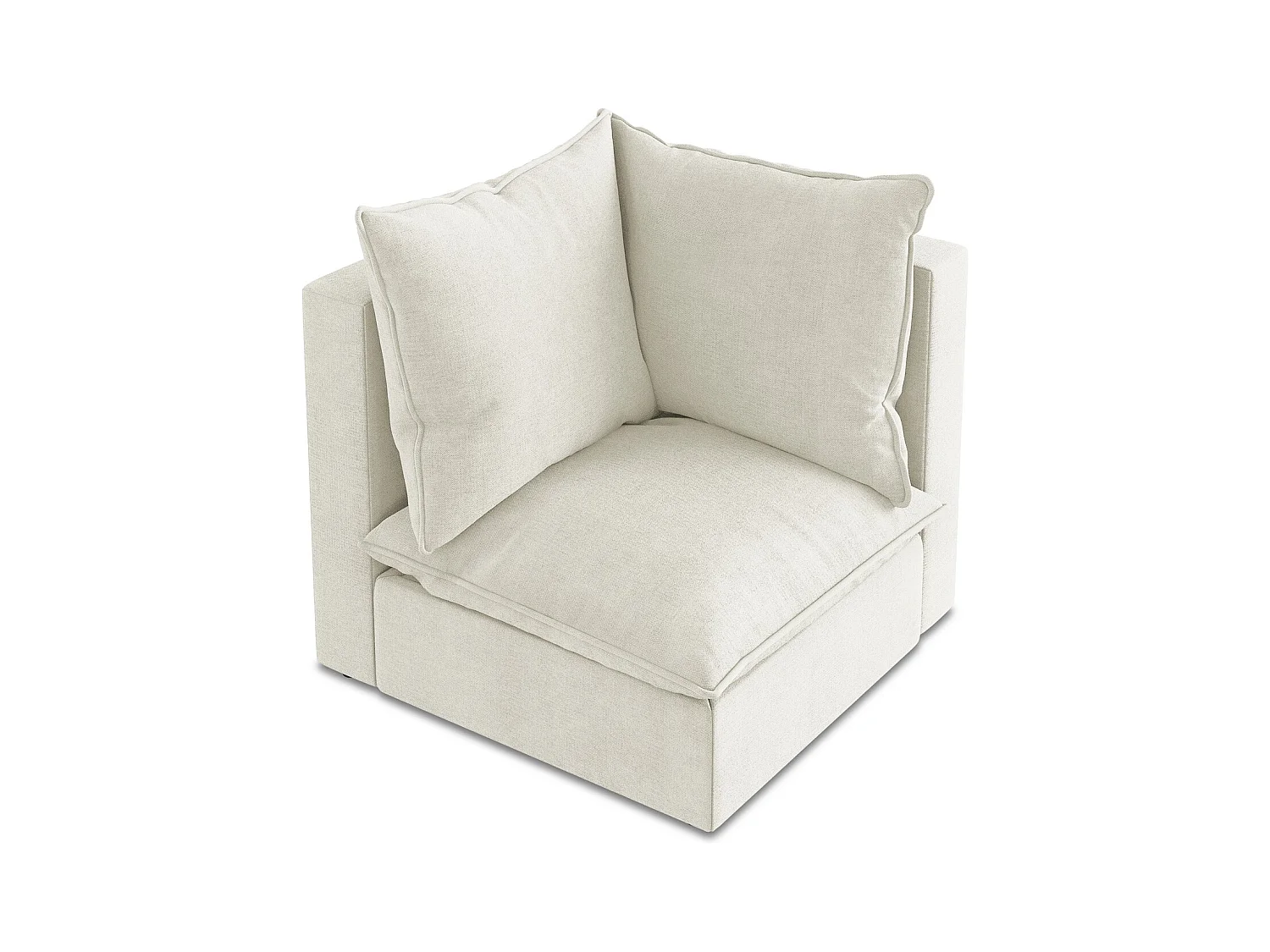Fauteuil d'angle pour canapé modulable en tissu texturé - beige - MANAO