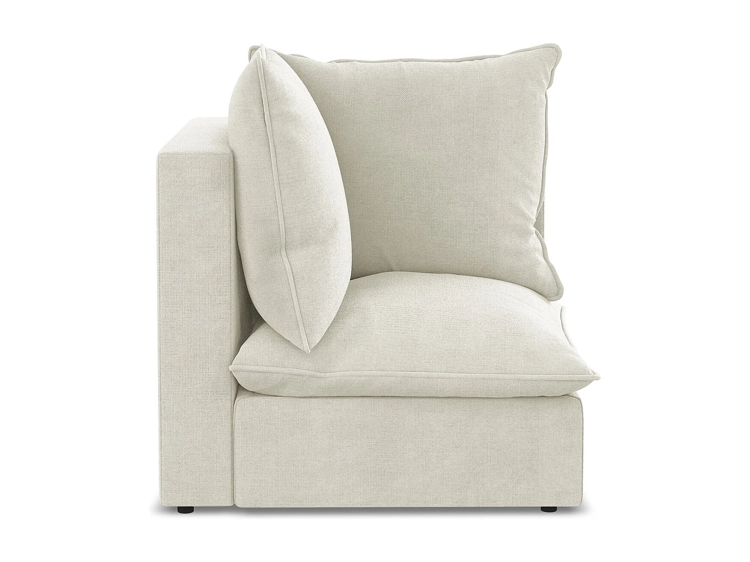 Moduł narożny - z tkaniny strukturalnej - beżowy - MANAO