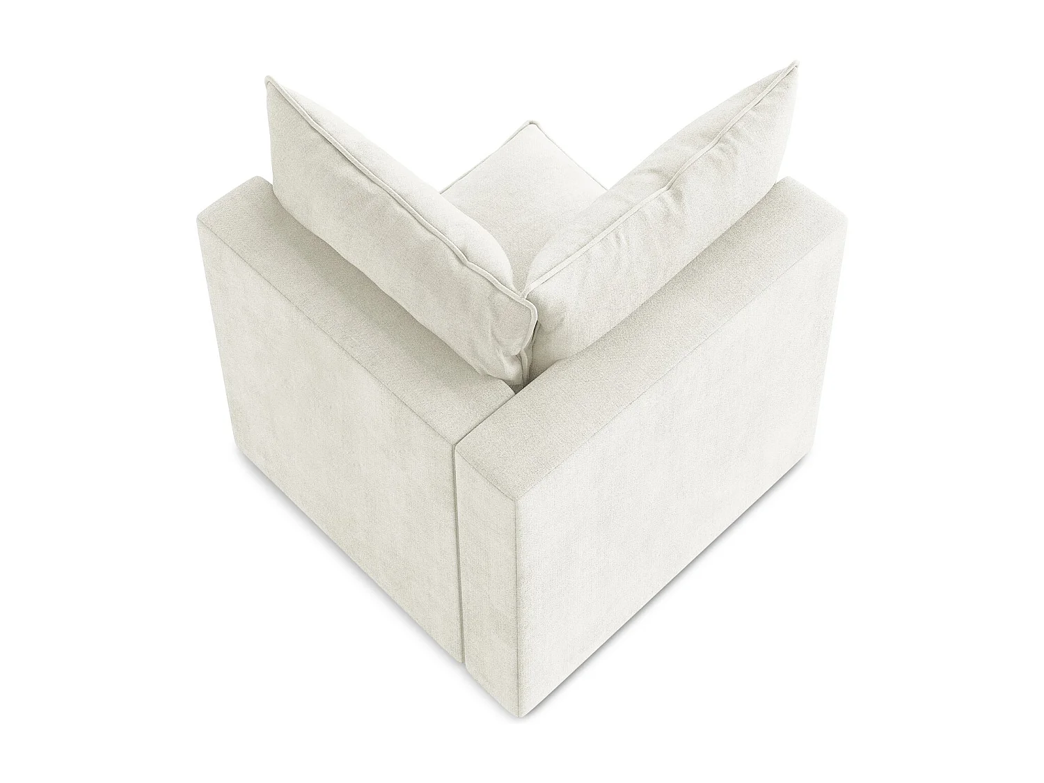 Moduł narożny - z tkaniny strukturalnej - beżowy - MANAO