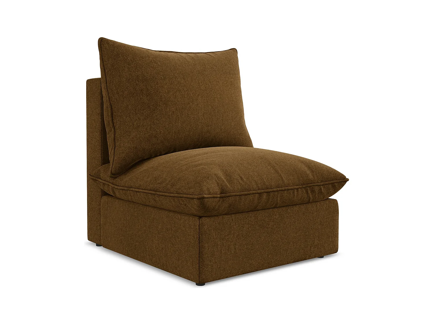 Fauteuil pour canapé modulable en velours - moutarde - MANAO