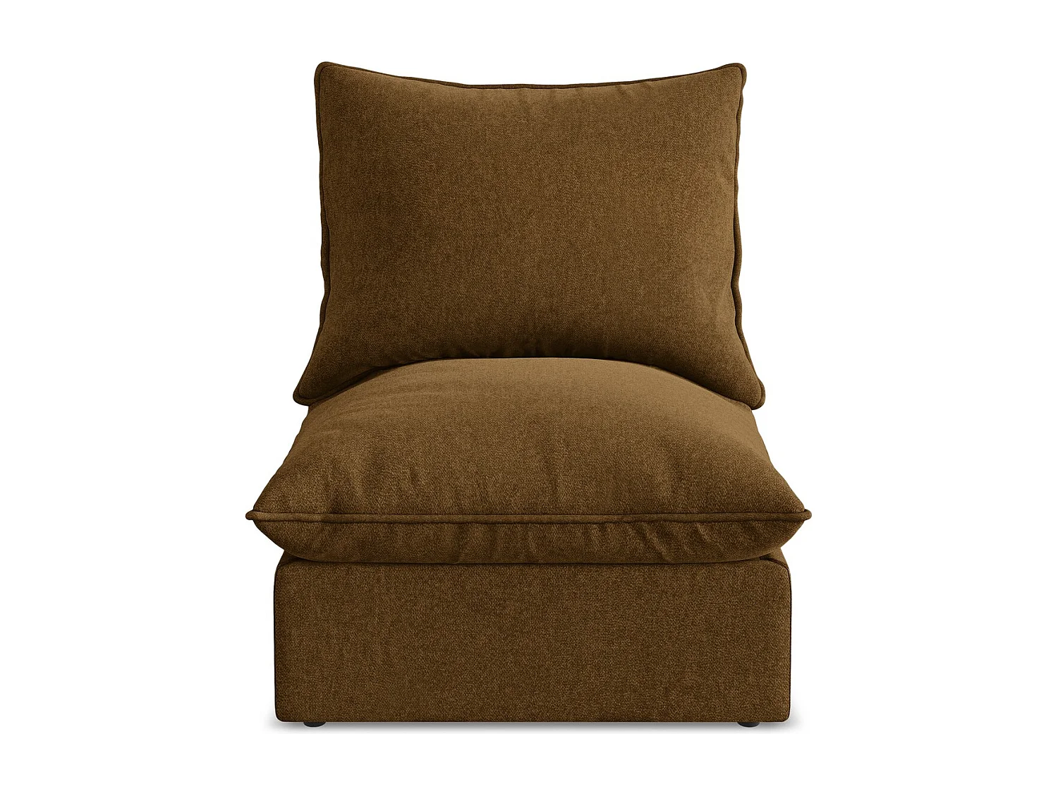 Fauteuil pour canapé modulable en velours - moutarde - MANAO