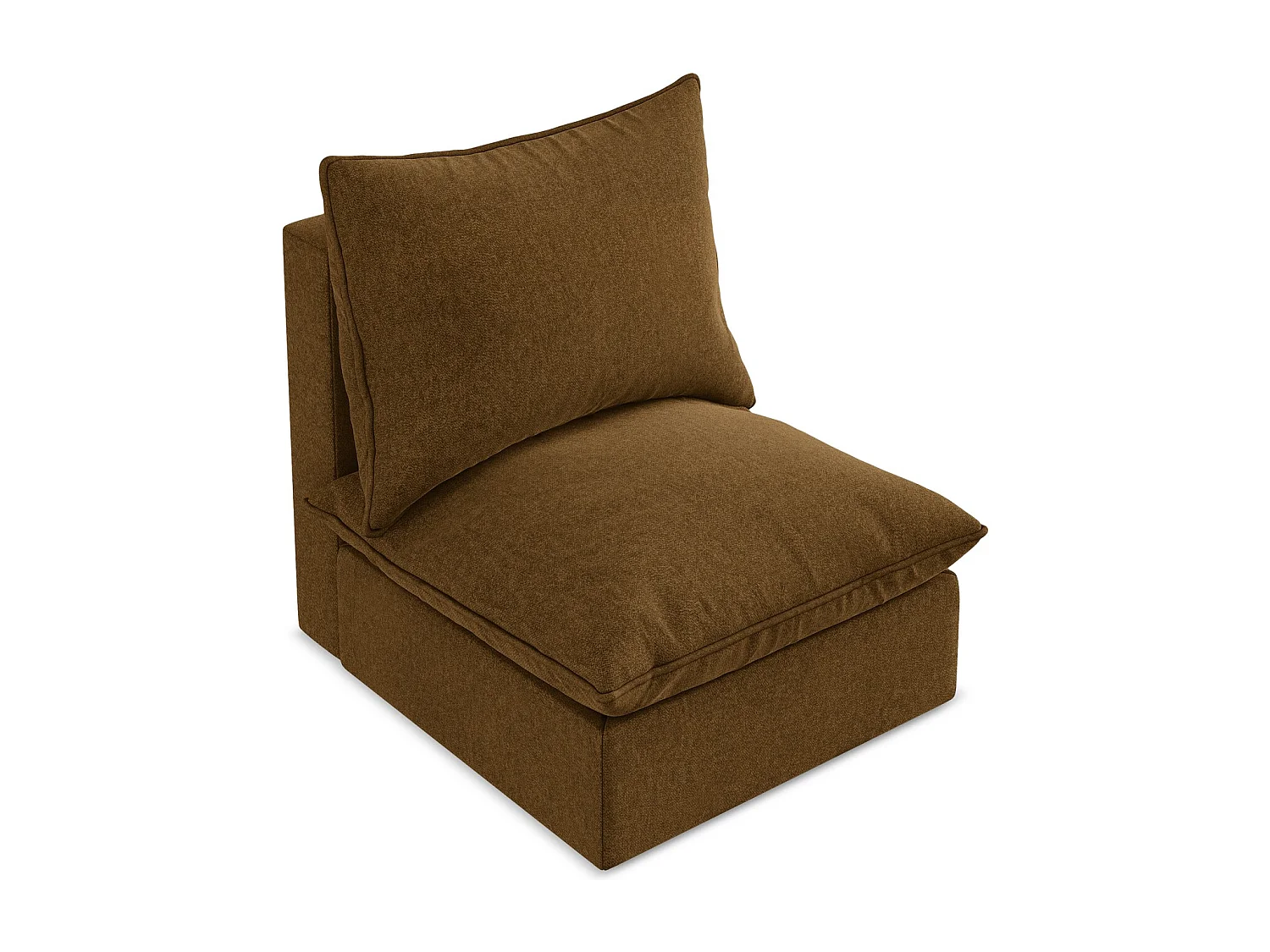 Fauteuil pour canapé modulable en velours - moutarde - MANAO