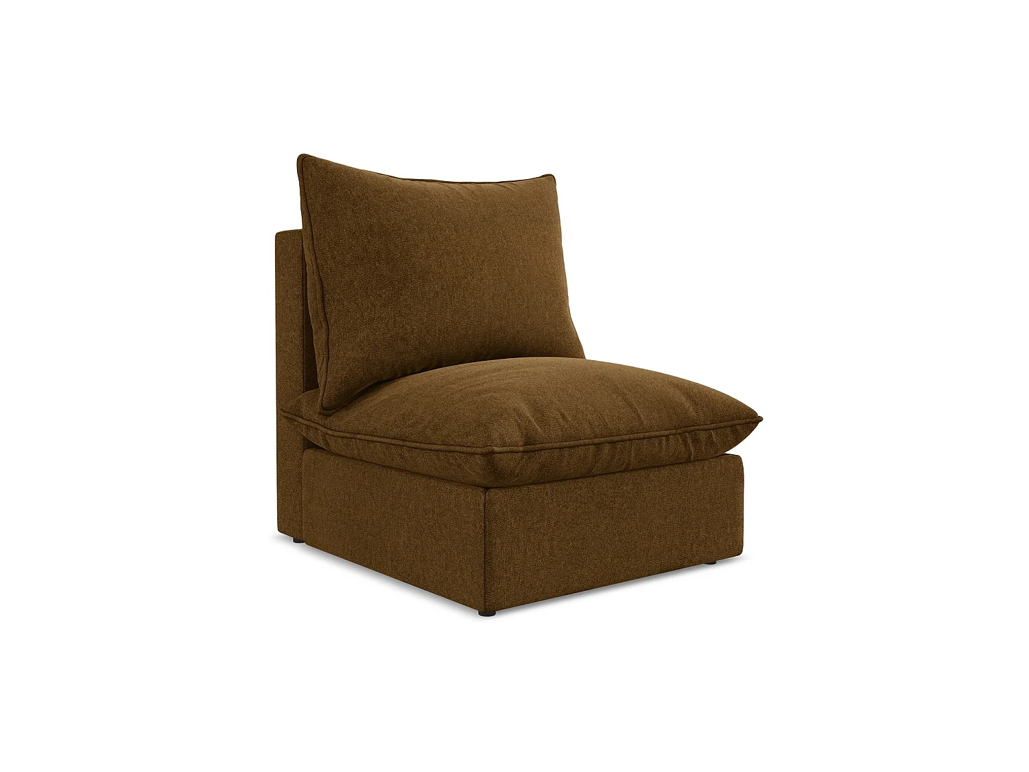Fauteuil pour canapé modulable en velours - moutarde - RAVENNA