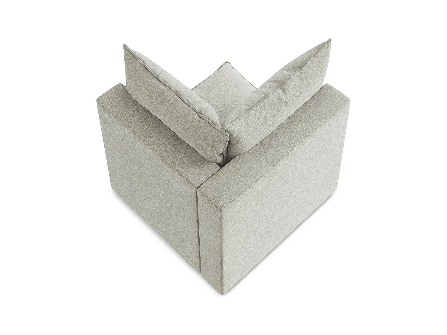 Moduł narożny - z tkaniny welwetowej - jasny szary - MANAO