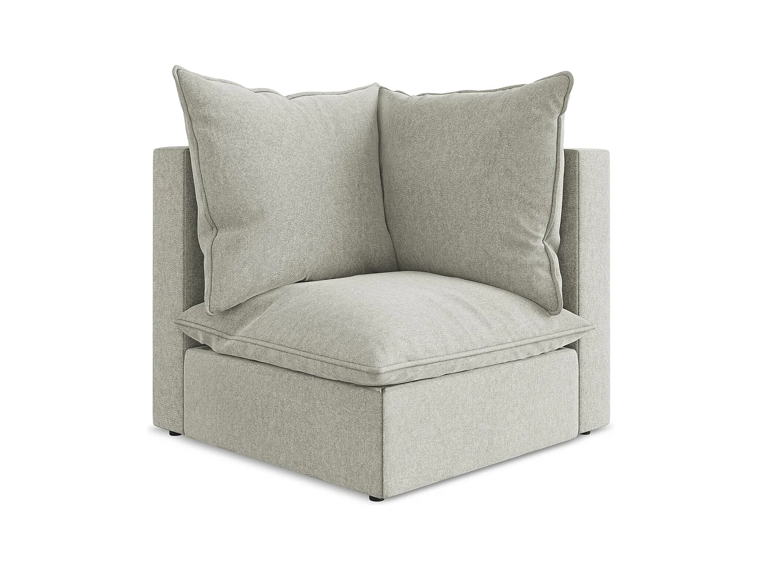 Fauteuil d'angle pour canapé modulable en velours - gris clair - MANAO