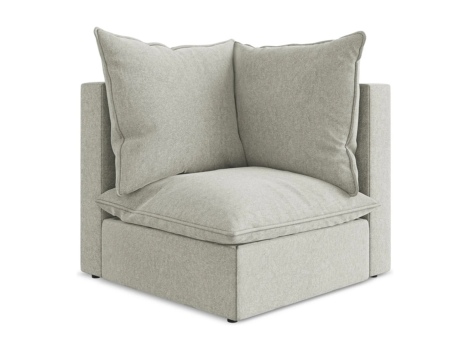 Fauteuil d'angle pour canapé modulable en velours - gris clair - MANAO