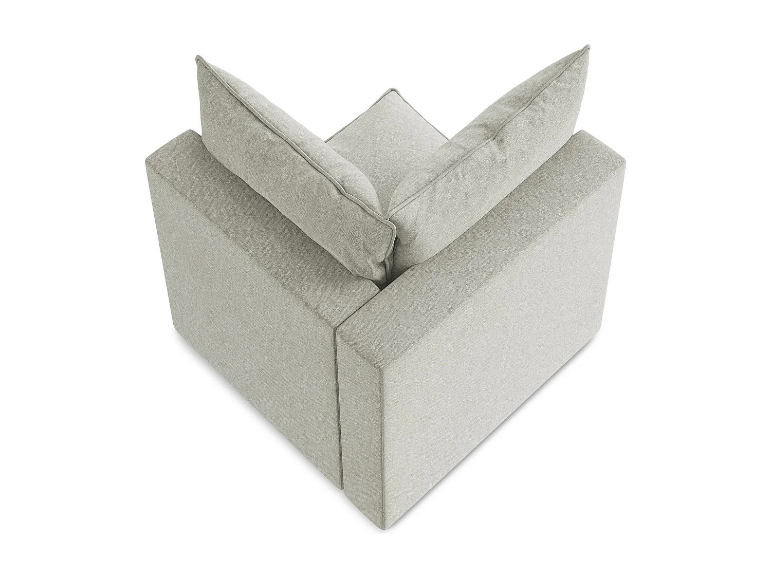 Fauteuil d'angle pour canapé modulable en velours - gris clair - MANAO