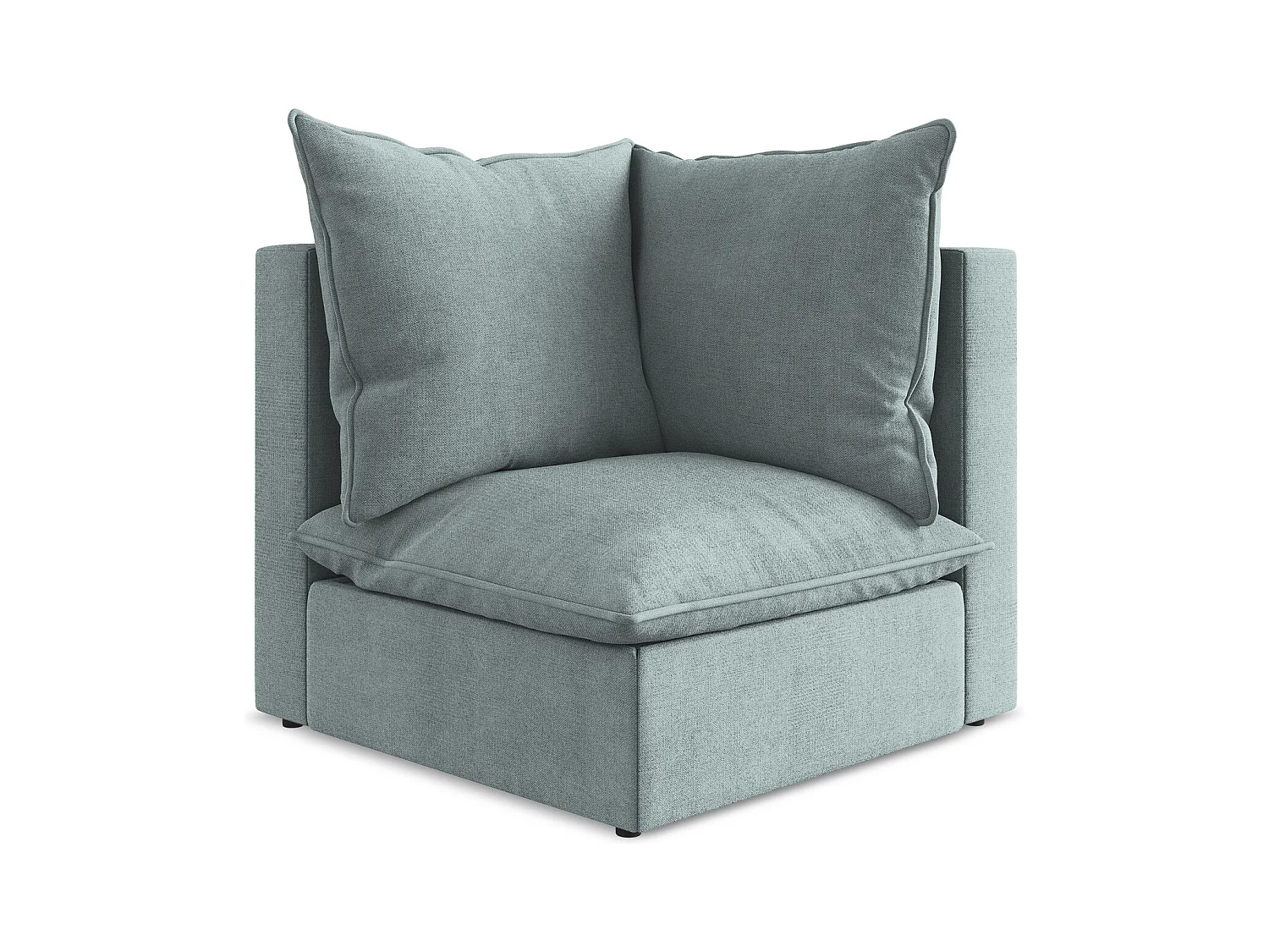 Fauteuil d'angle pour canapé modulable en tissu texturé - jeans - MANAO