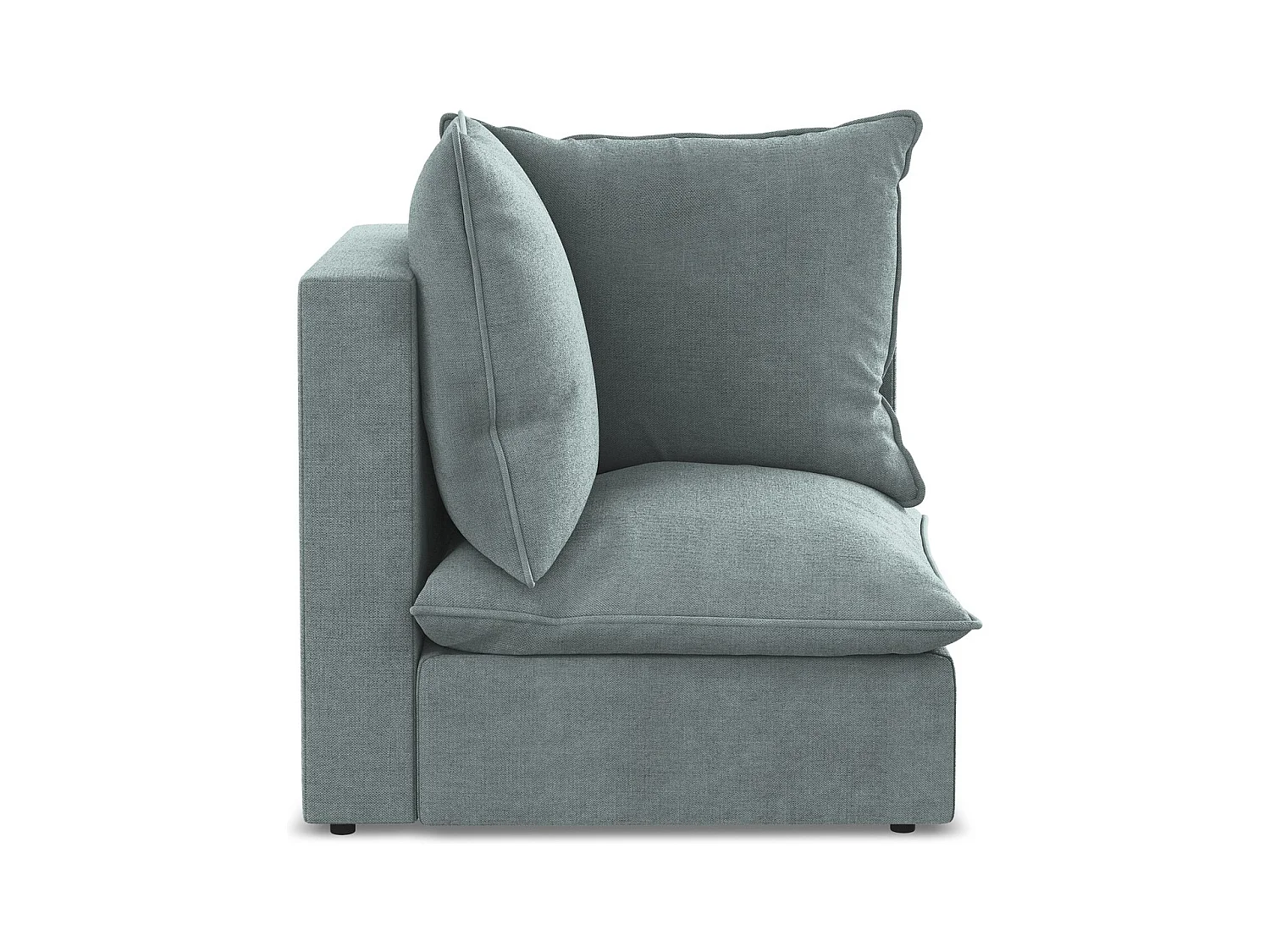 Fauteuil d'angle pour canapé modulable en tissu texturé - jeans - MANAO
