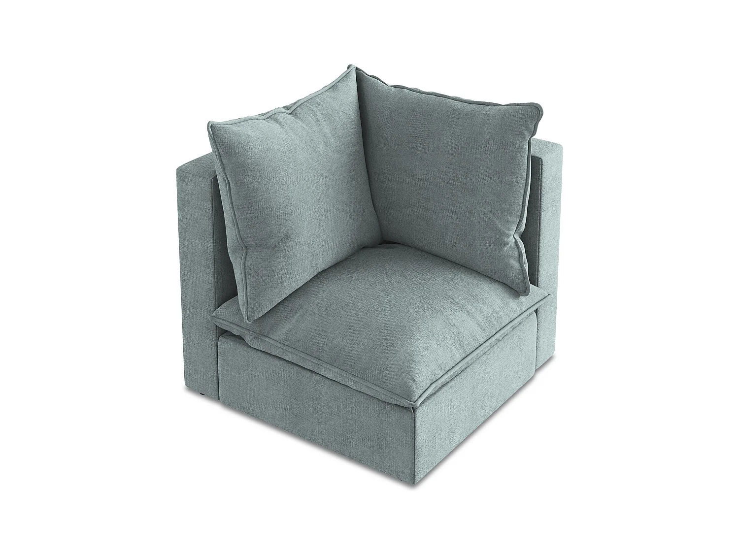 Fauteuil d'angle pour canapé modulable en tissu texturé - jeans - MANAO