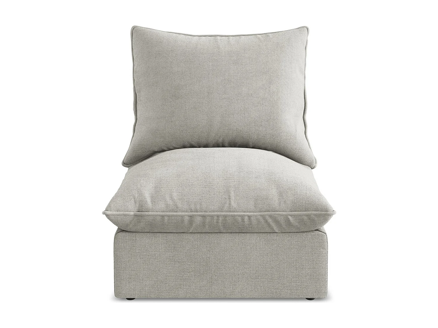Fauteuil pour canapé modulable en tissu texturé - gris clair - MANAO