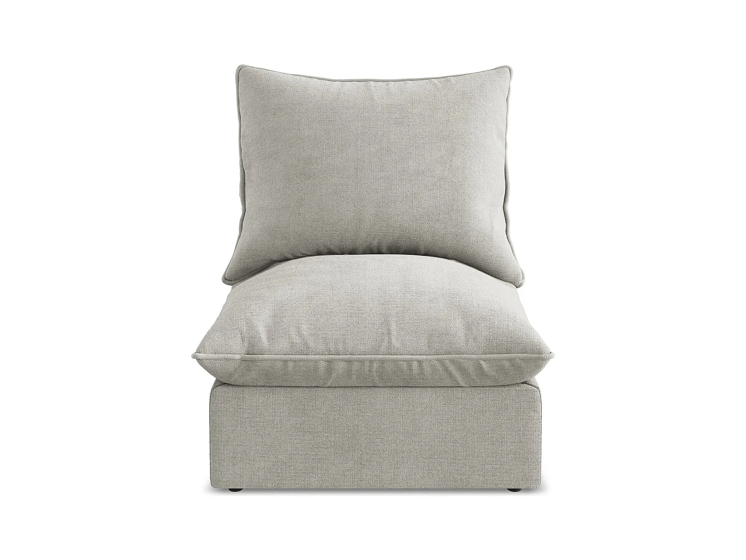 Fauteuil pour canapé modulable en tissu texturé - gris clair - MANAO