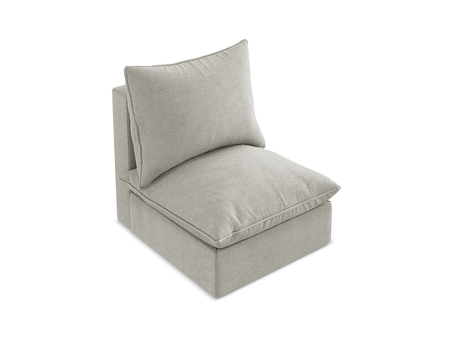 Fauteuil pour canapé modulable en tissu texturé - gris clair - MANAO