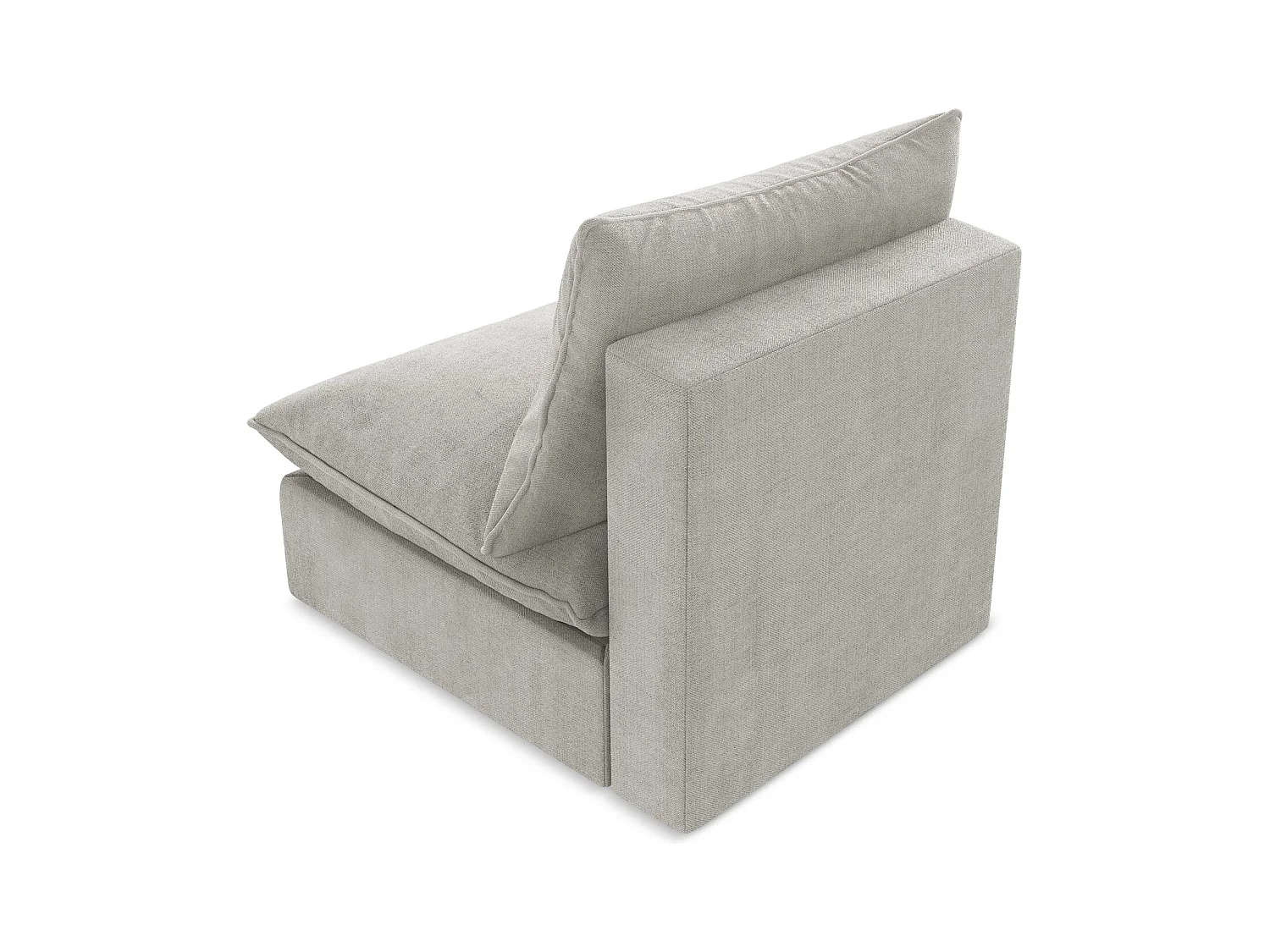 Fauteuil pour canapé modulable en tissu texturé - gris clair - MANAO