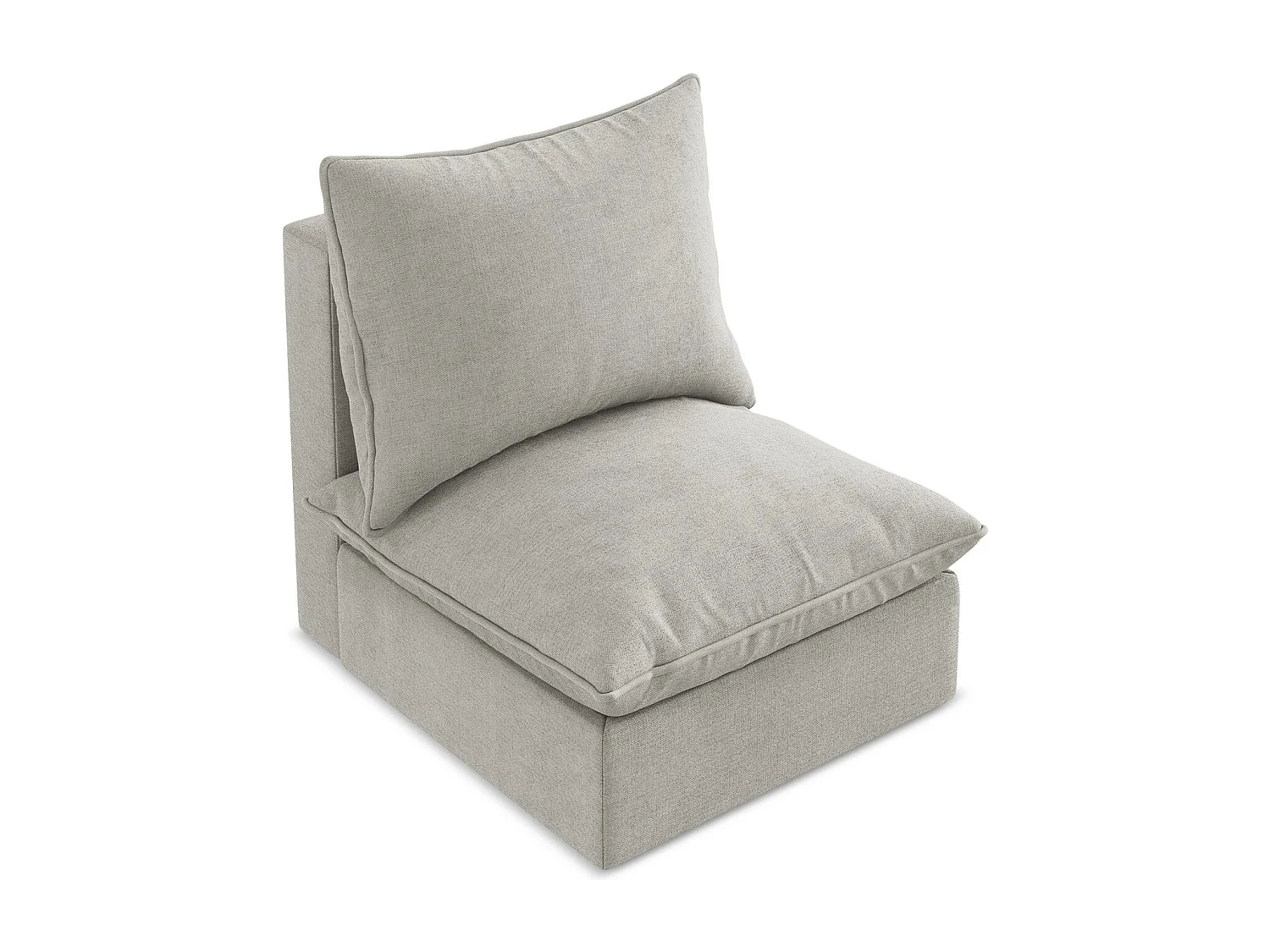 Modular - Mittelsofa - Strukturstoff - Hellgrau - MANAO