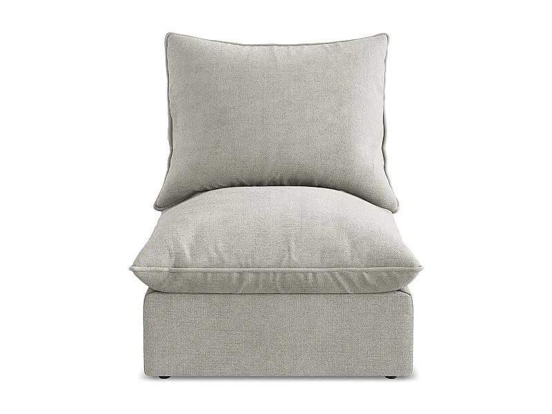 Fauteuil pour canapé modulable en tissu texturé - gris clair - MANAO