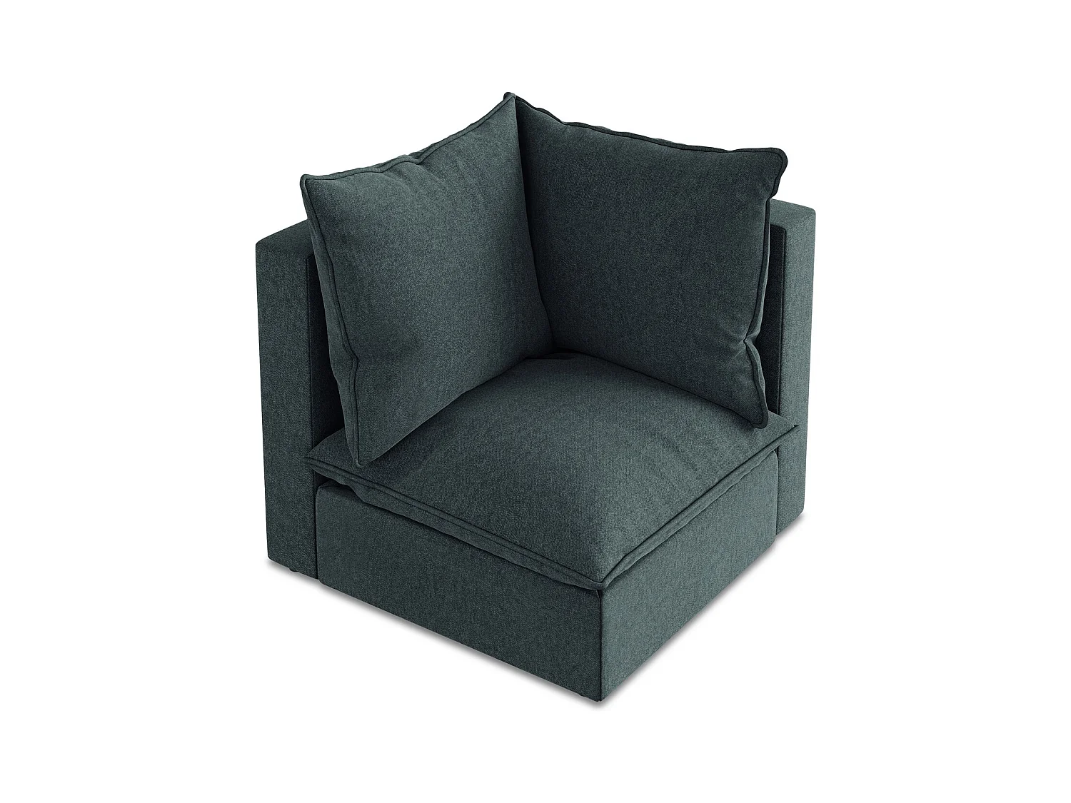 Fauteuil d'angle pour canapé modulable en velours - marin - MANAO
