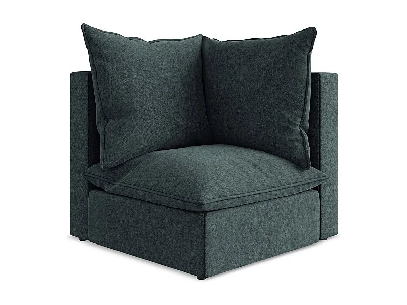 Fauteuil d'angle pour canapé modulable en velours - marin - MANAO