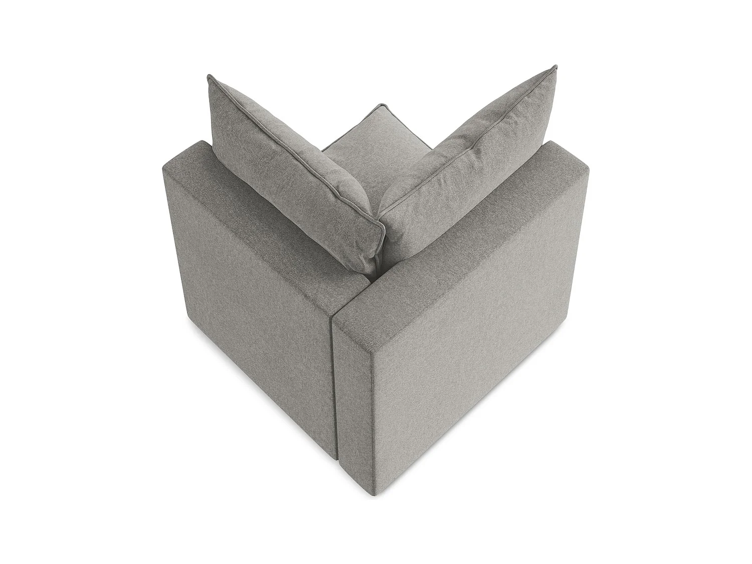 Moduł narożny - z tkaniny welwetowej - szary - MANAO