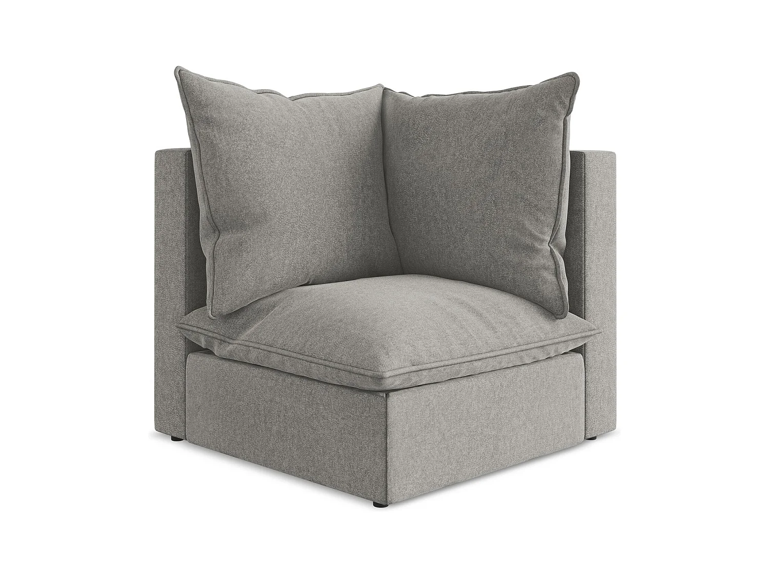 Fauteuil d'angle pour canapé modulable en velours - gris - MANAO