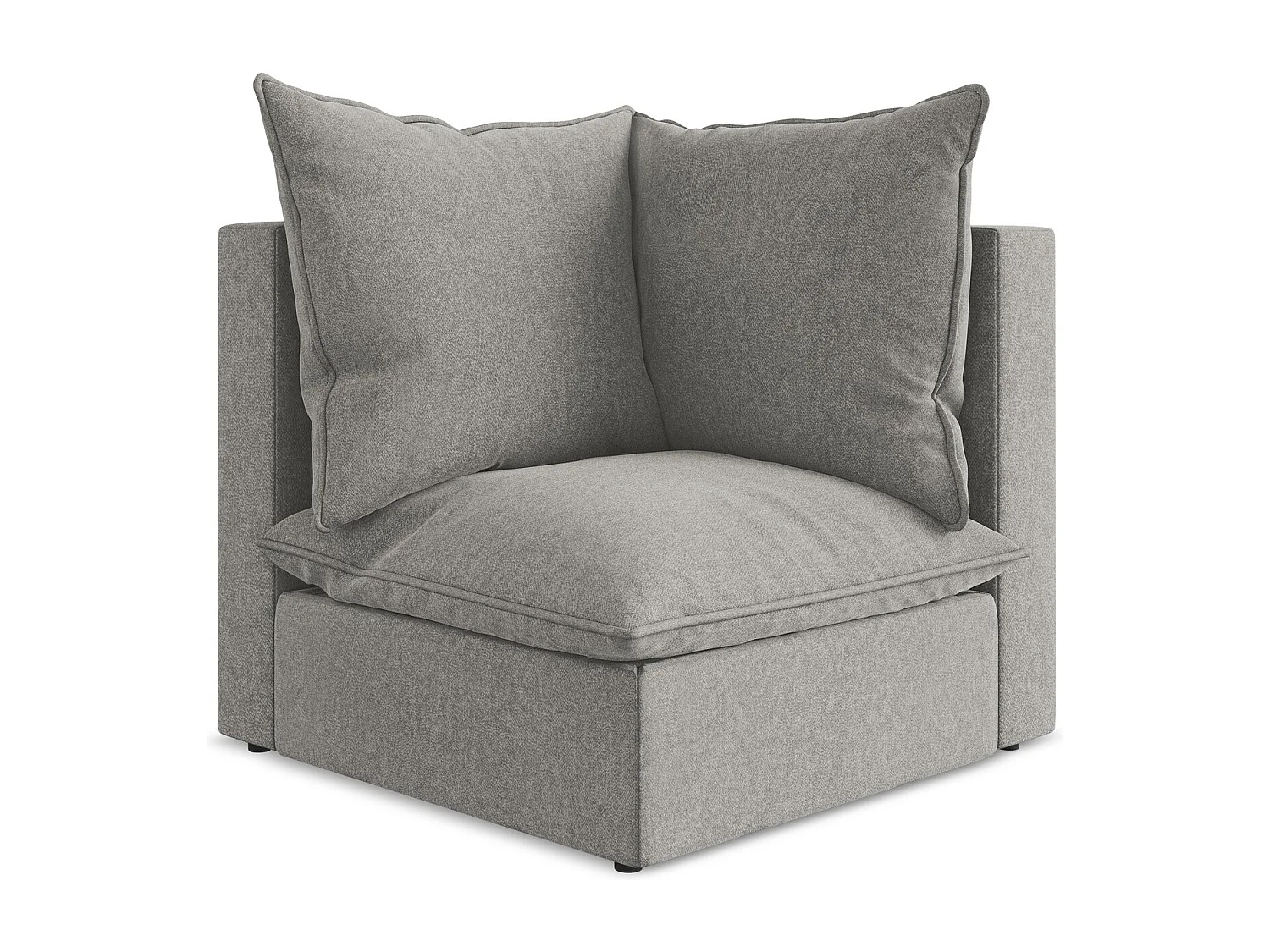 Fauteuil d'angle pour canapé modulable en velours - gris - MANAO