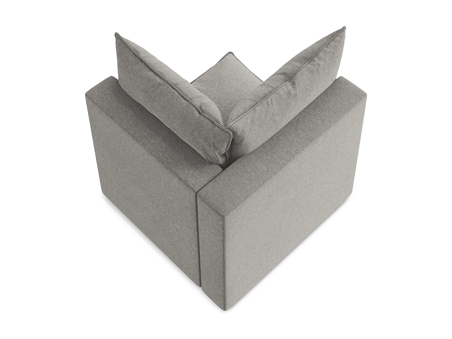 Fauteuil d'angle pour canapé modulable en velours - gris - MANAO