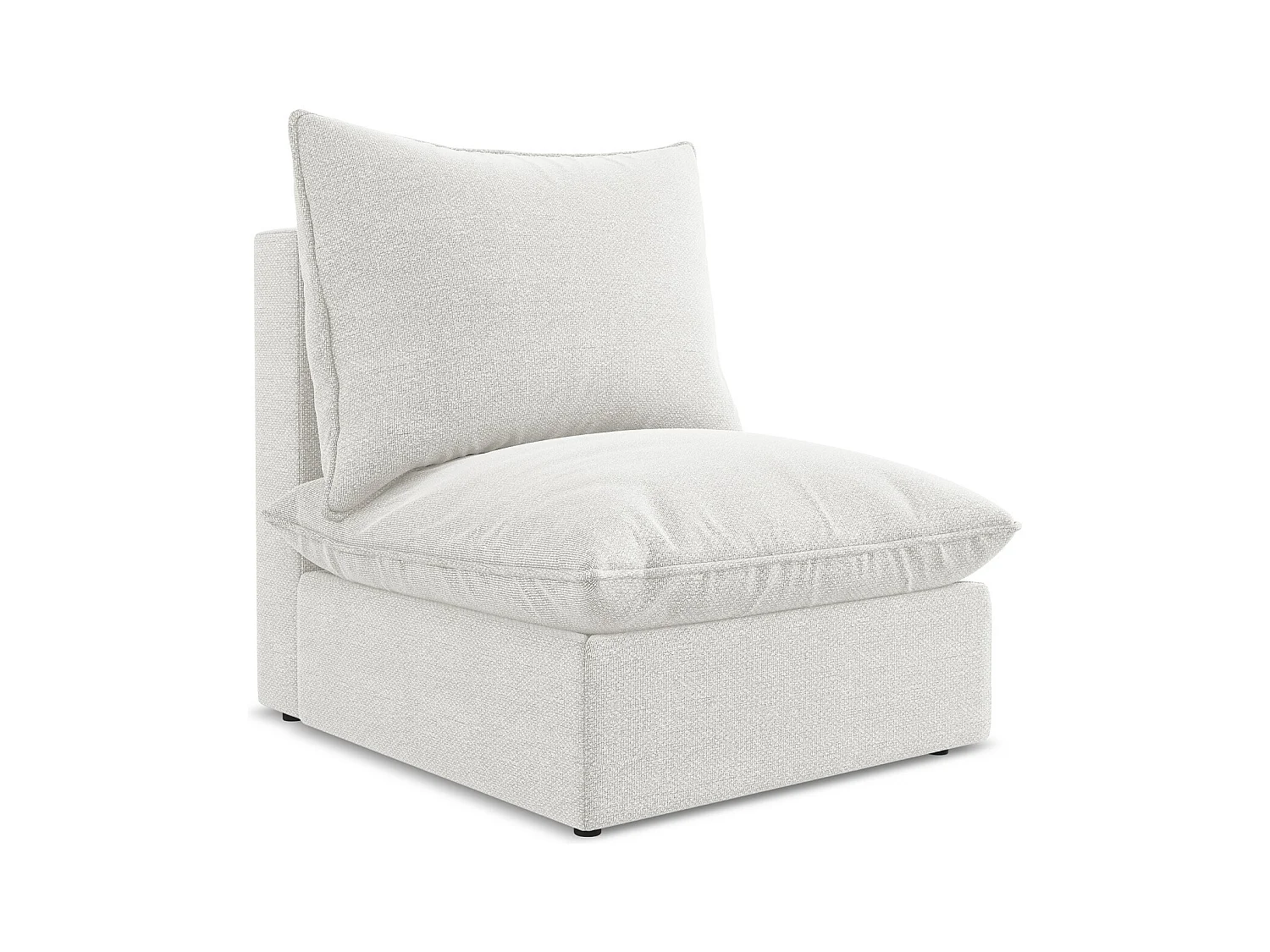 Fauteuil pour canapé modulable en tissu bouclette - blanc - MANAO