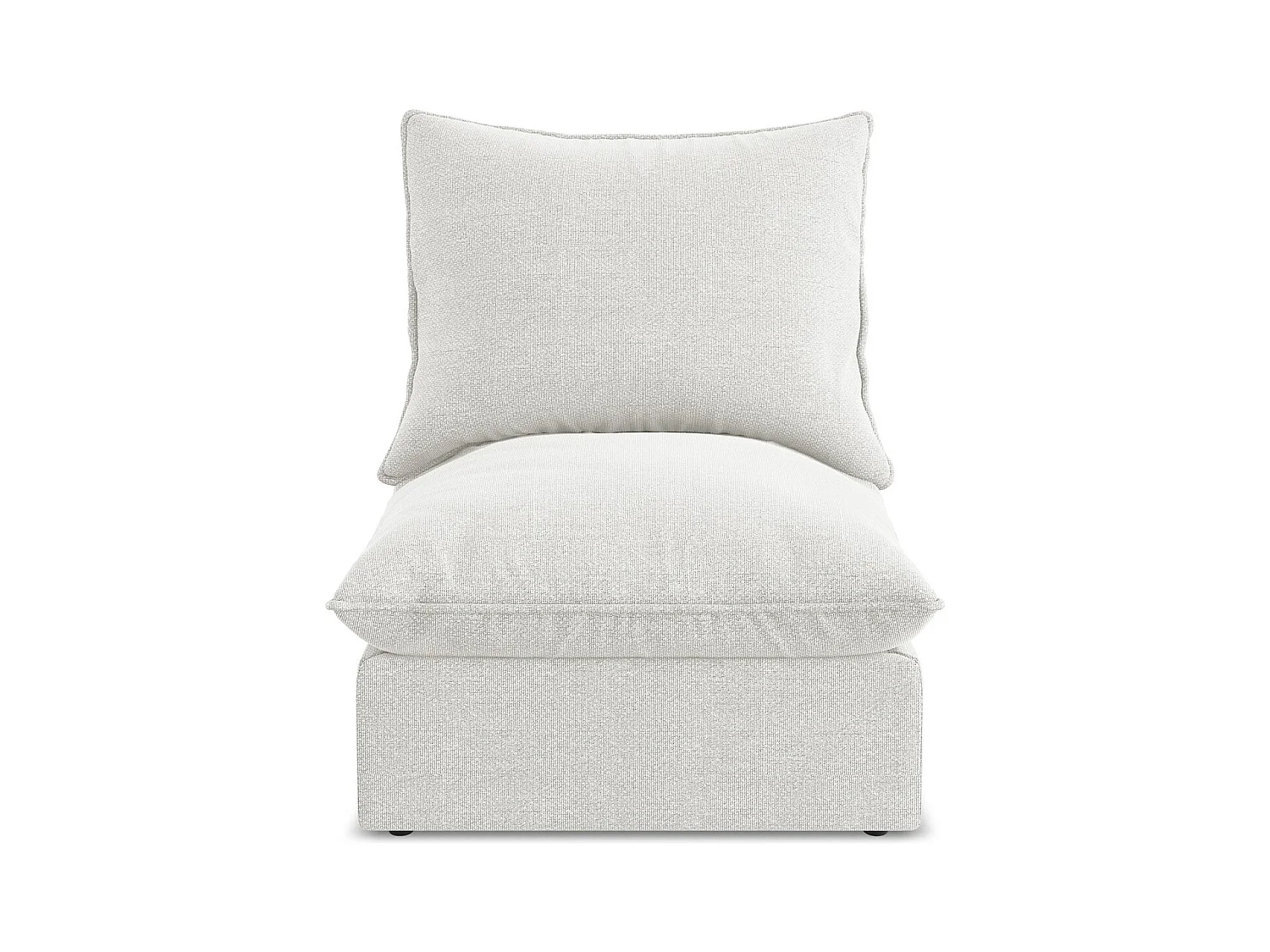 Fauteuil pour canapé modulable en tissu bouclette - blanc - MANAO