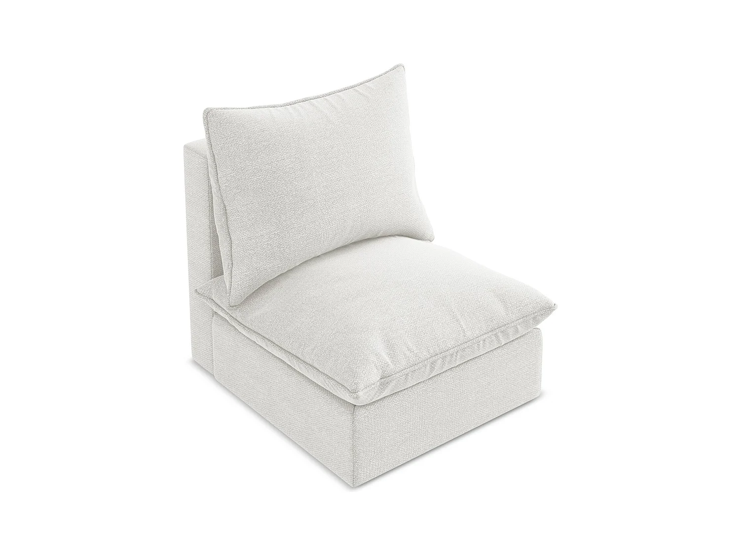 Fauteuil pour canapé modulable en tissu bouclette - blanc - MANAO
