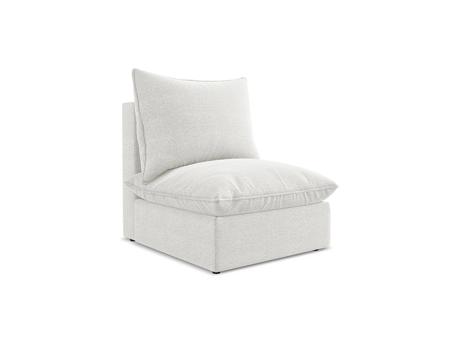 Fauteuil pour canapé modulable en tissu bouclette - blanc - RAVENNA