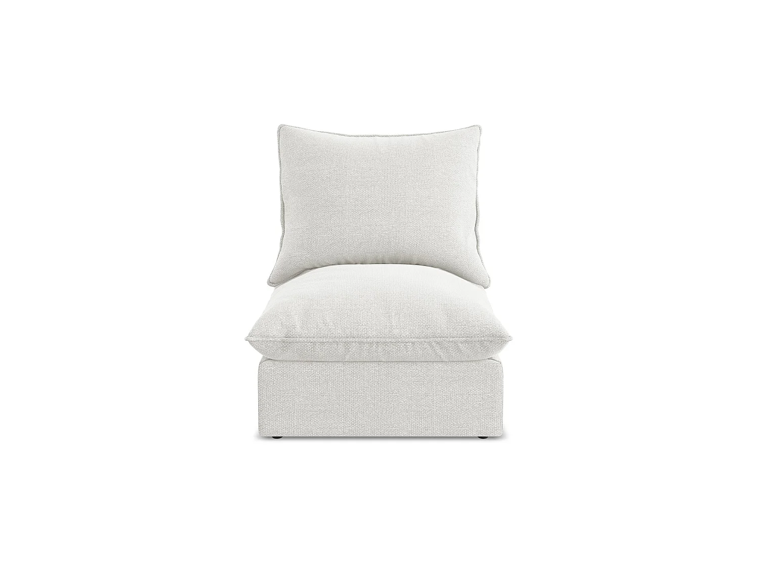 Fauteuil pour canapé modulable en tissu bouclette - blanc - RAVENNA