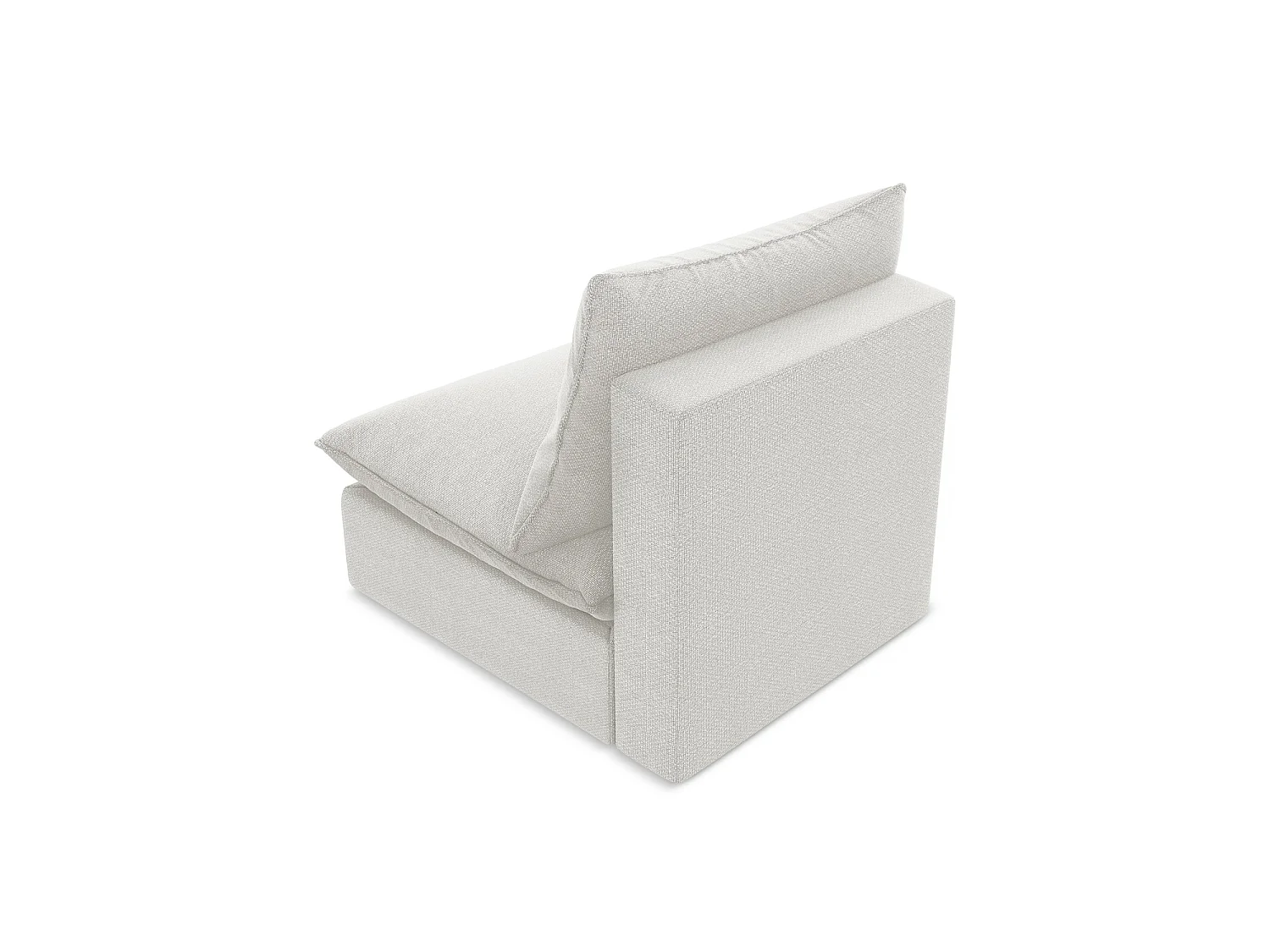 Fauteuil pour canapé modulable en tissu bouclette - blanc - RAVENNA