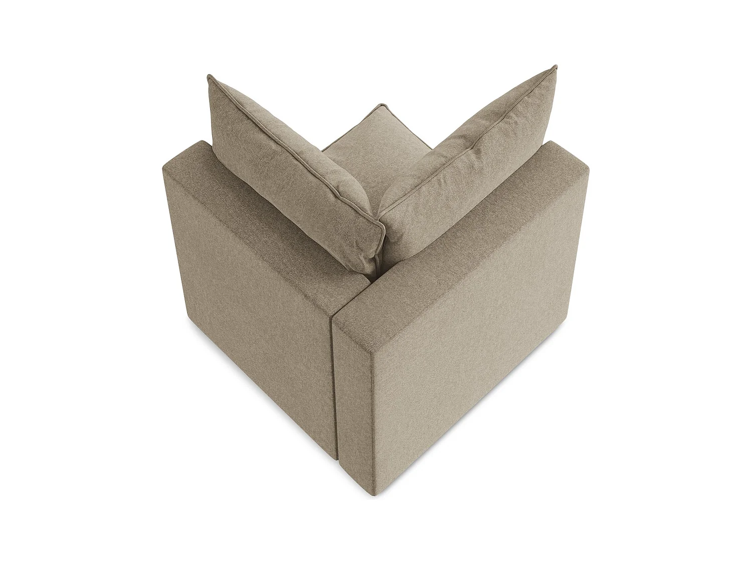 Fauteuil d'angle pour canapé modulable en velours - beige - MANAO