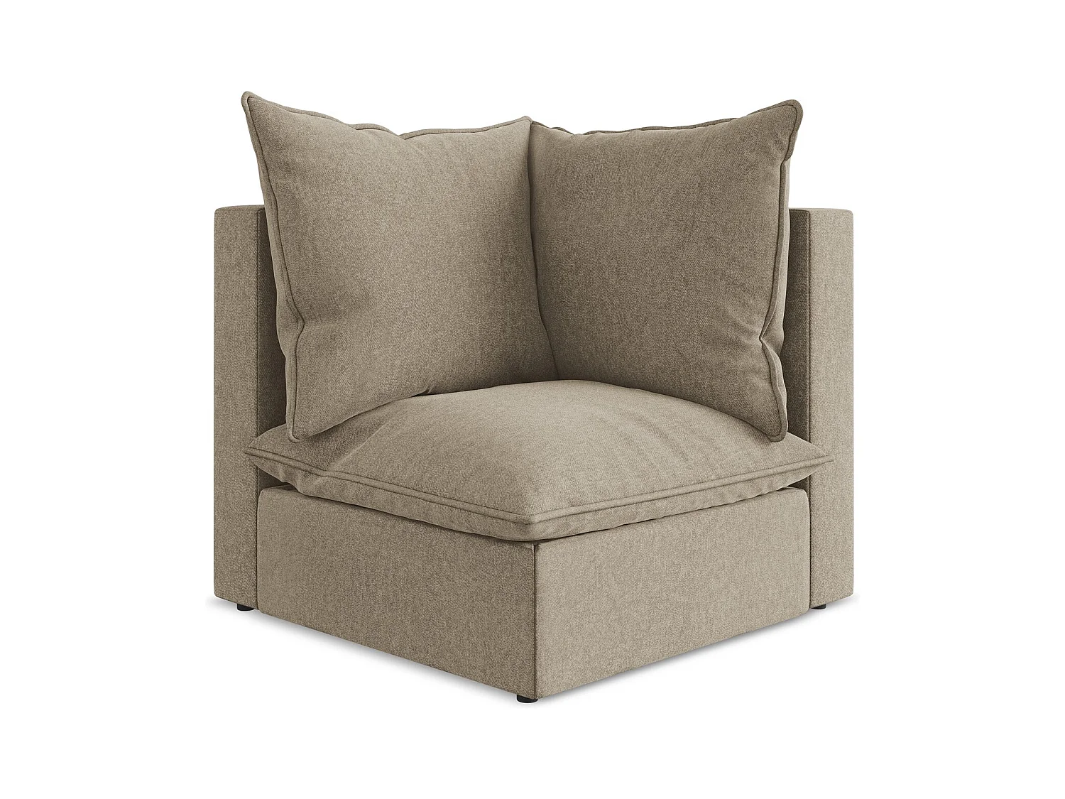 Modular - Ecksofa - Samt - Beige - MANAO