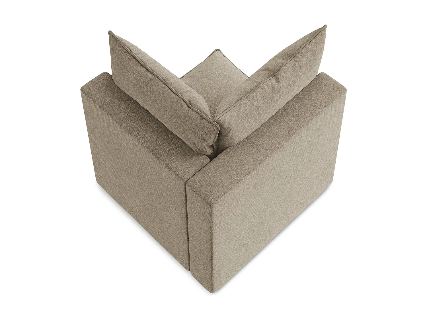 Fauteuil d'angle pour canapé modulable en velours - beige - MANAO