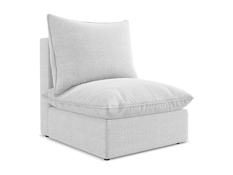 Modular - Mittelsofa - Bouclé - Silber - MANAO