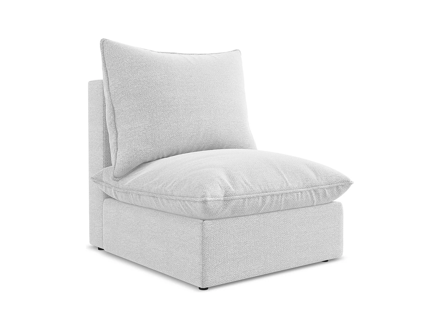 Fauteuil pour canapé modulable en tissu bouclette - argent - MANAO