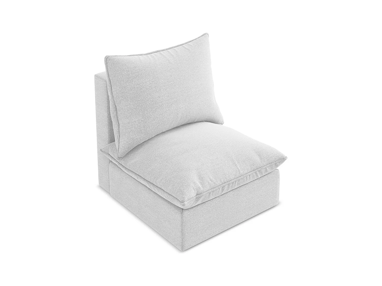 Fauteuil pour canapé modulable en tissu bouclette - argent - MANAO