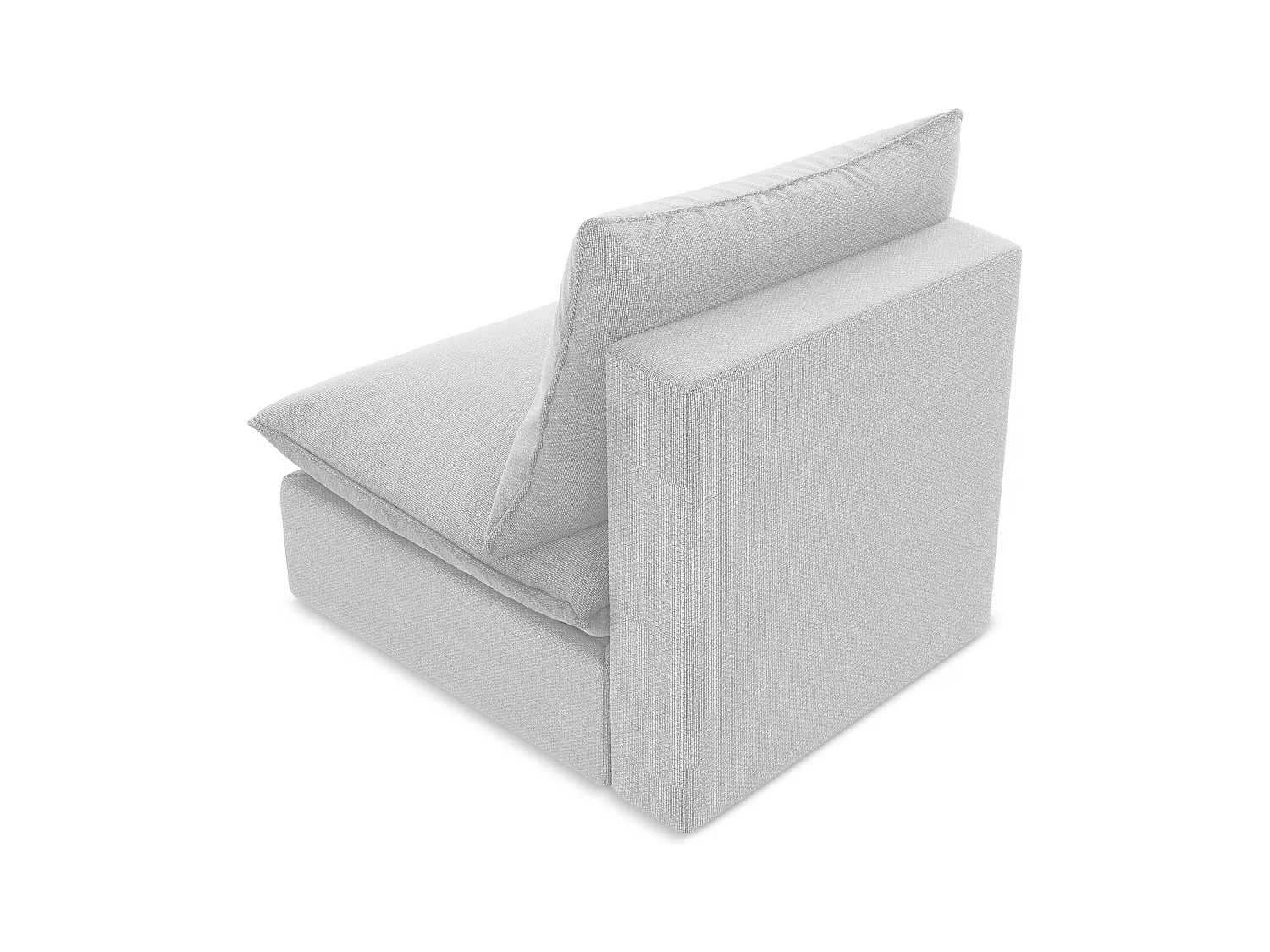 Fauteuil pour canapé modulable en tissu bouclette - argent - MANAO