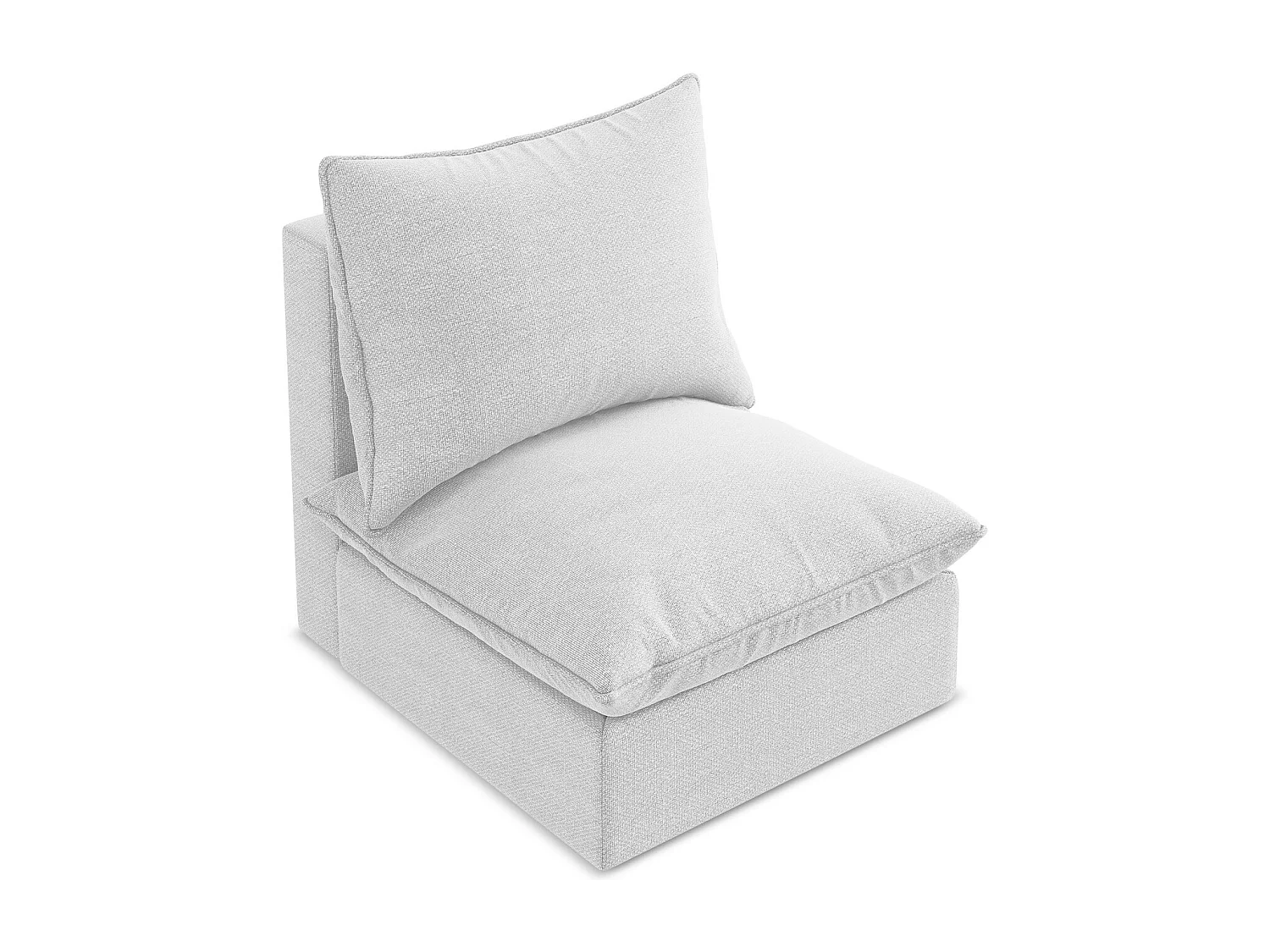 Modular - Mittelsofa - Bouclé - Silber - MANAO