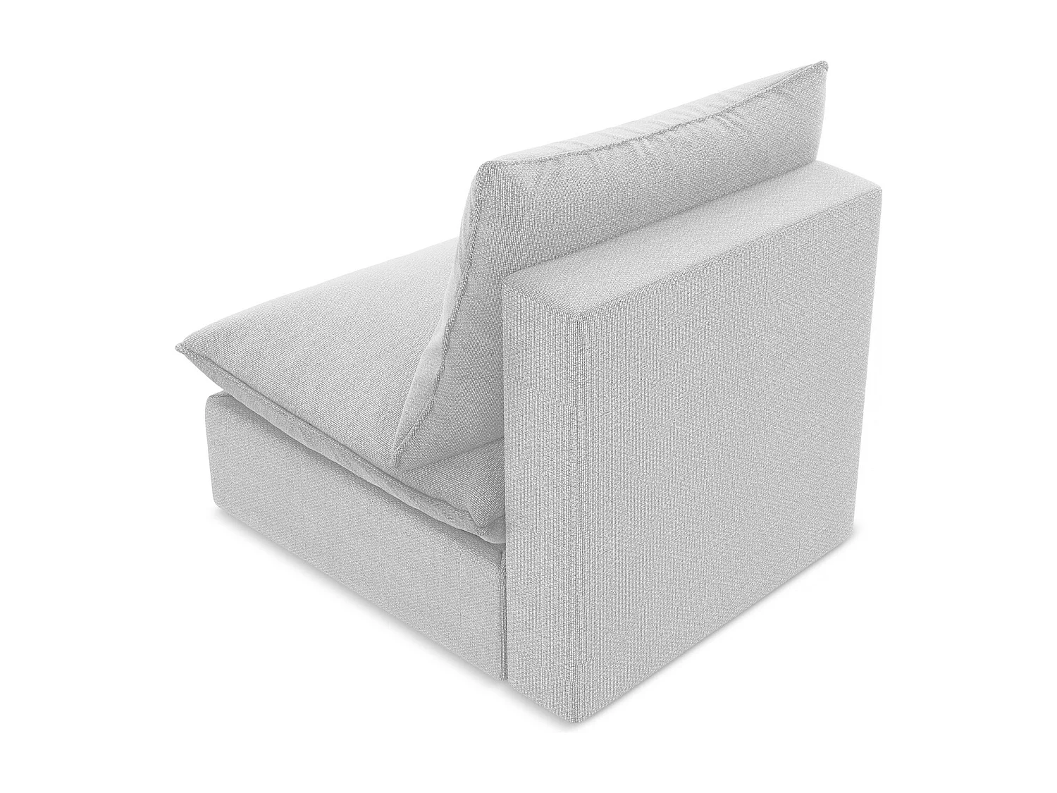 Modular - Mittelsofa - Bouclé - Silber - MANAO