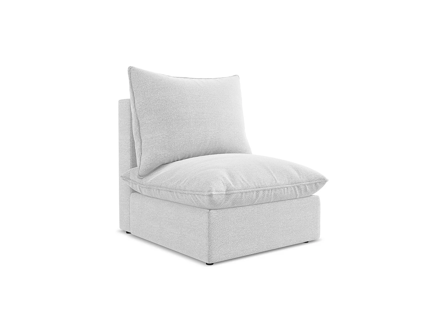 Fauteuil pour canapé modulable en tissu bouclette - argent - RAVENNA