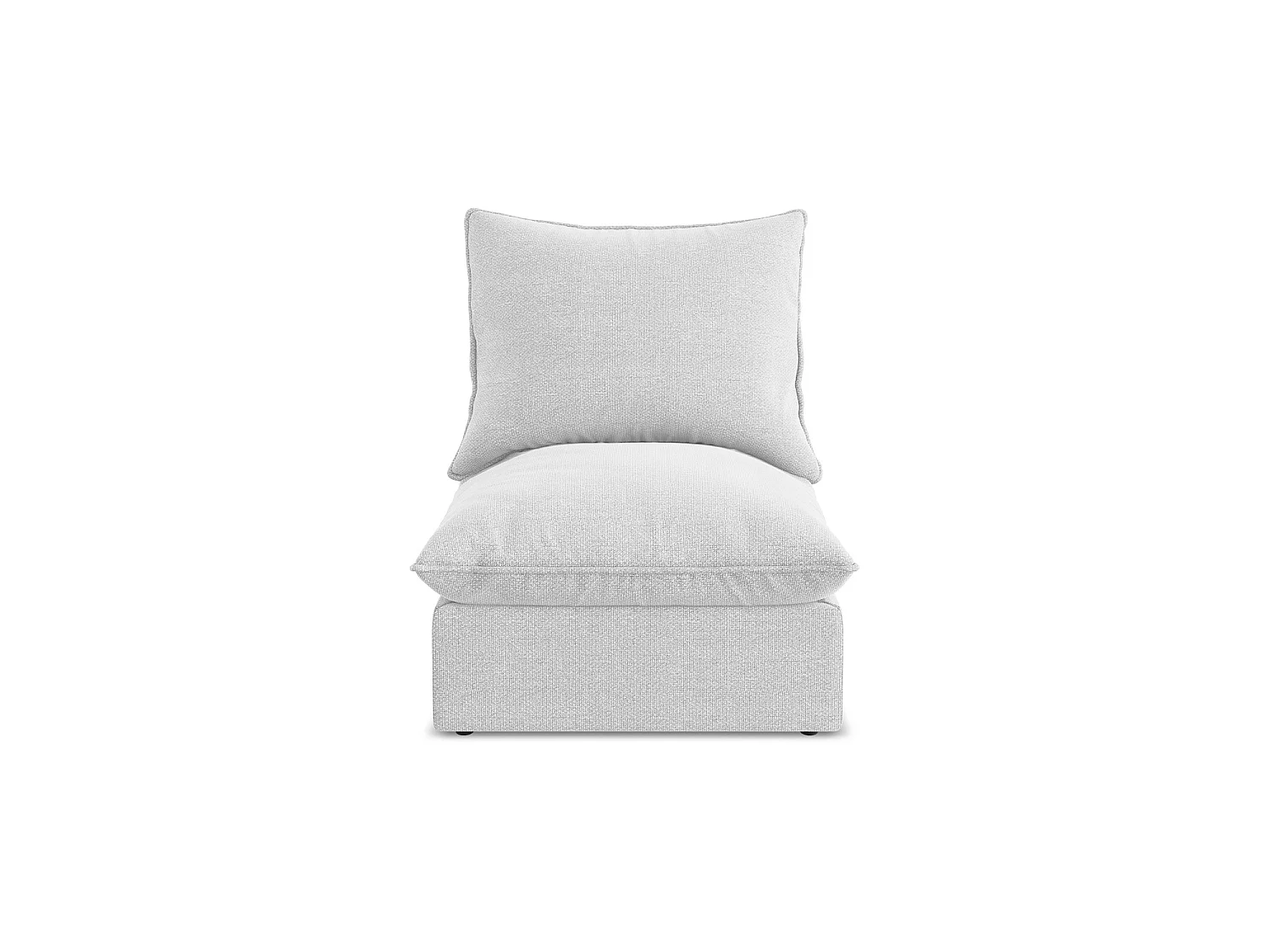 Fauteuil pour canapé modulable en tissu bouclette - argent - RAVENNA