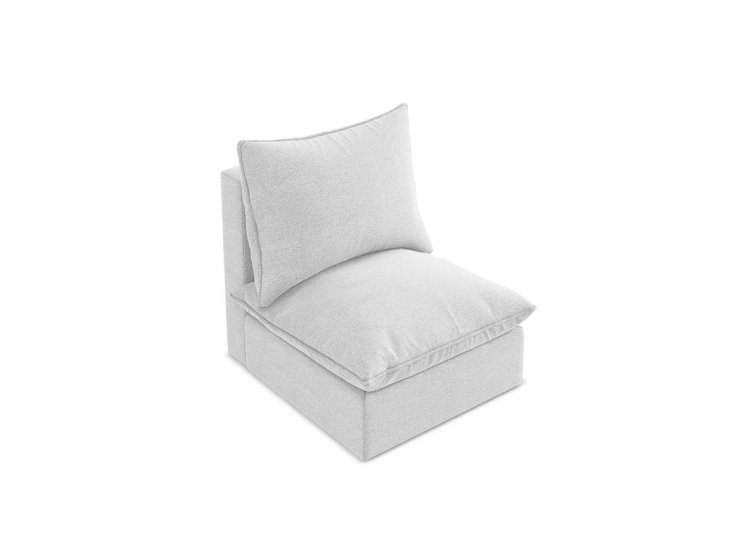 Fauteuil pour canapé modulable en tissu bouclette - argent - RAVENNA
