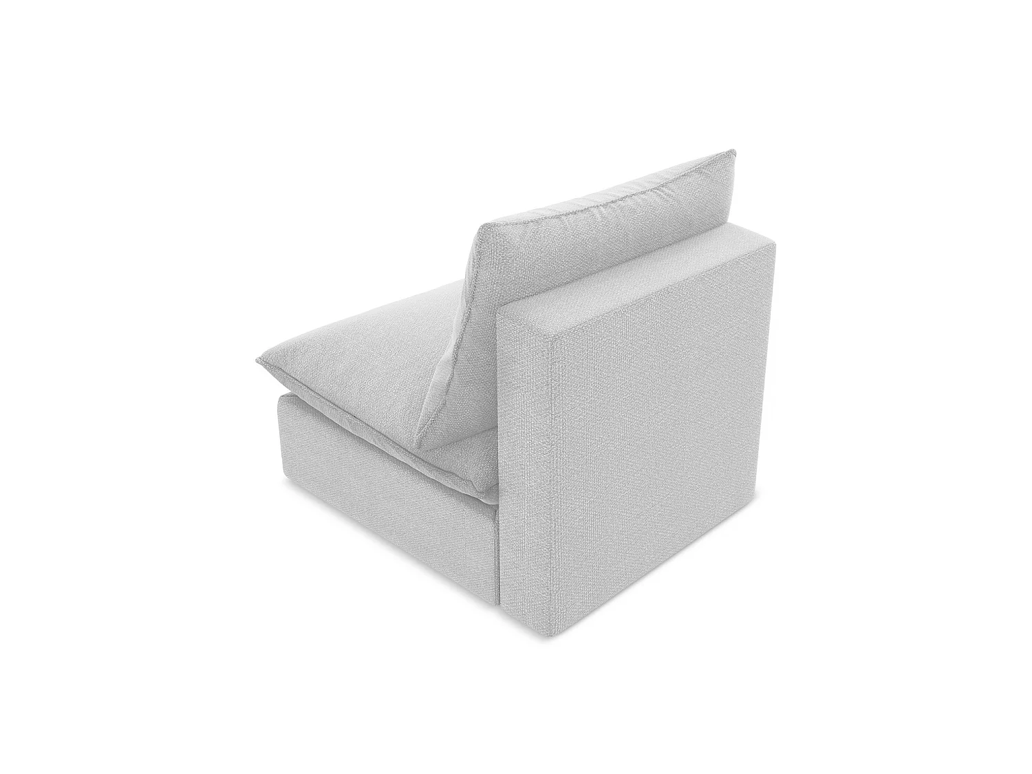 Fauteuil pour canapé modulable en tissu bouclette - argent - RAVENNA