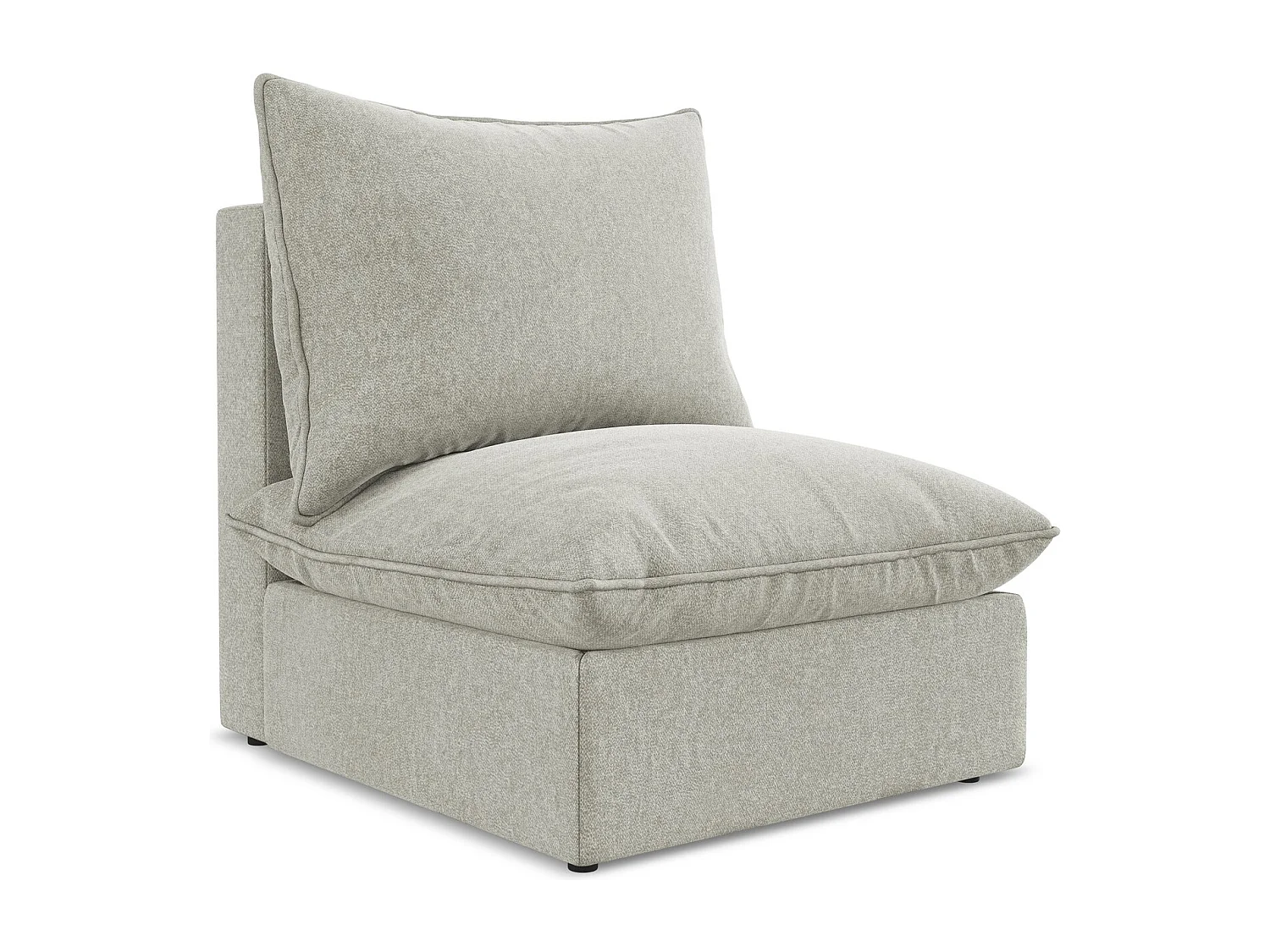 Fauteuil pour canapé modulable en velours - gris clair - MANAO