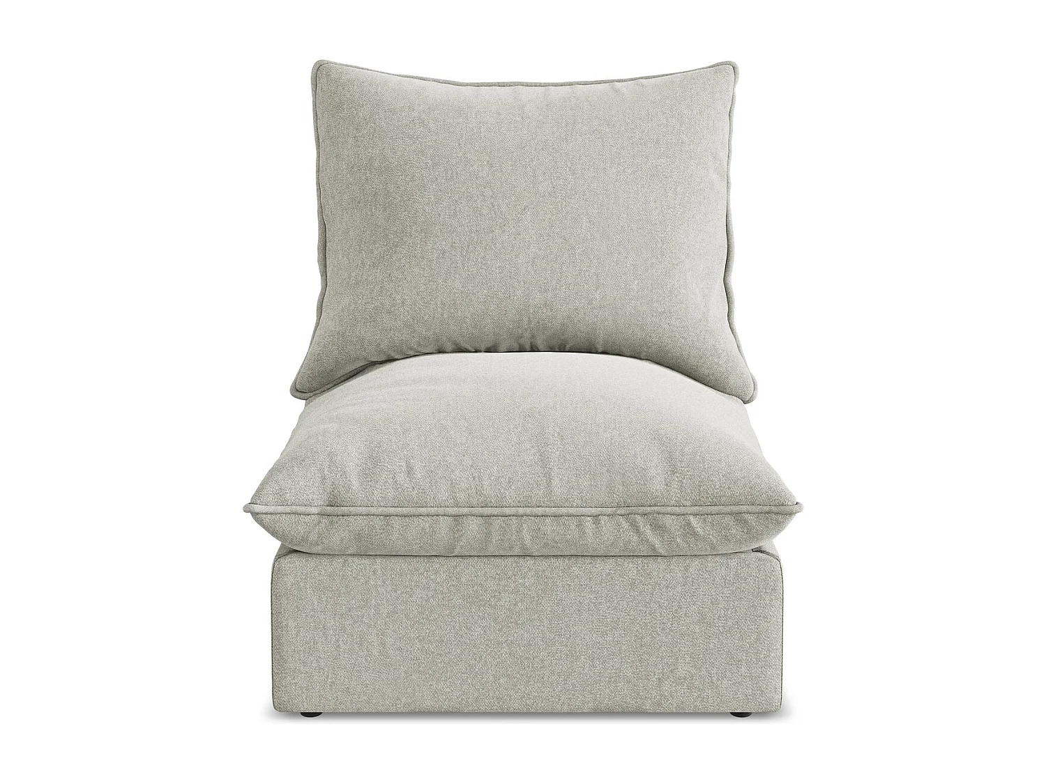 Fauteuil pour canapé modulable en velours - gris clair - MANAO