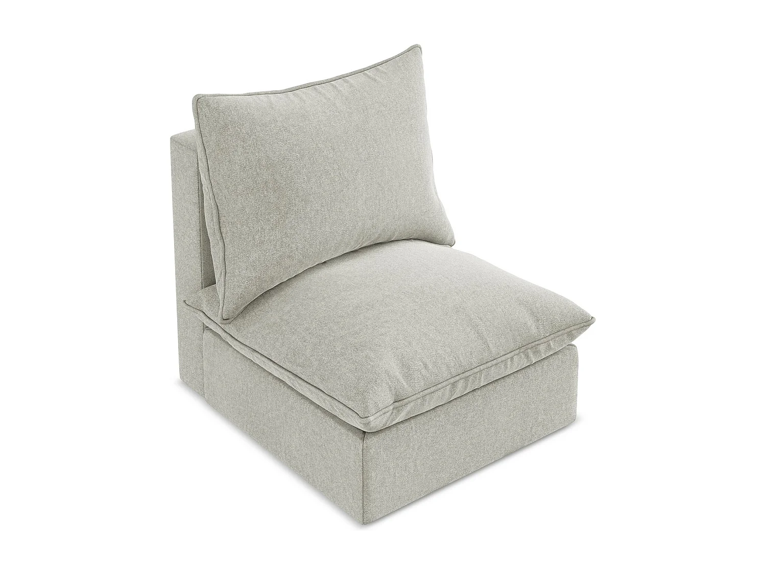 Fauteuil pour canapé modulable en velours - gris clair - MANAO
